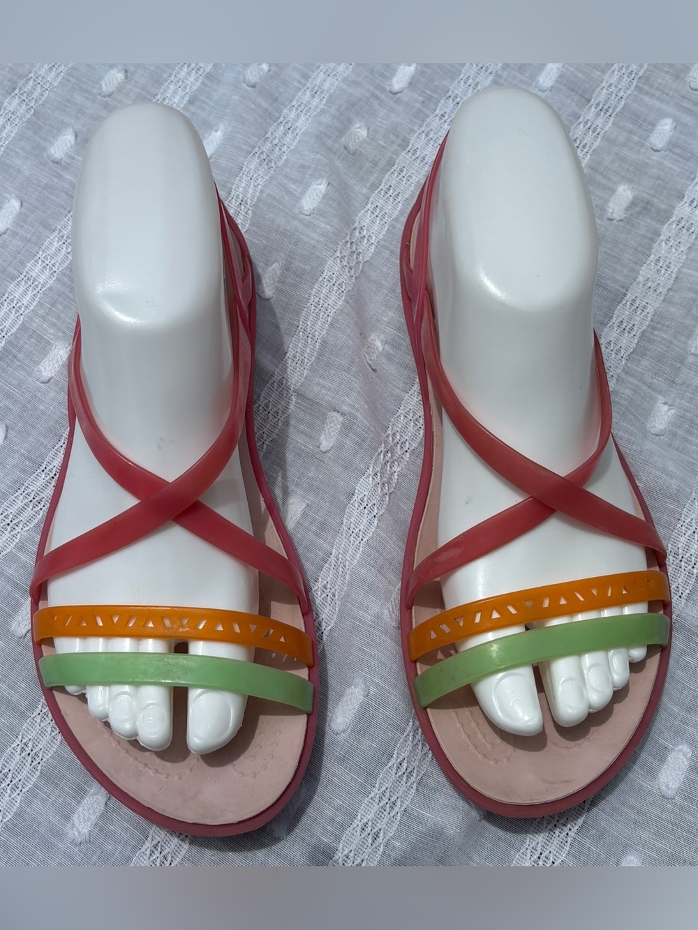 Crocs Isabella Strappy Jelly Sandals Pink Orange Green Huarache Jelly Flats
